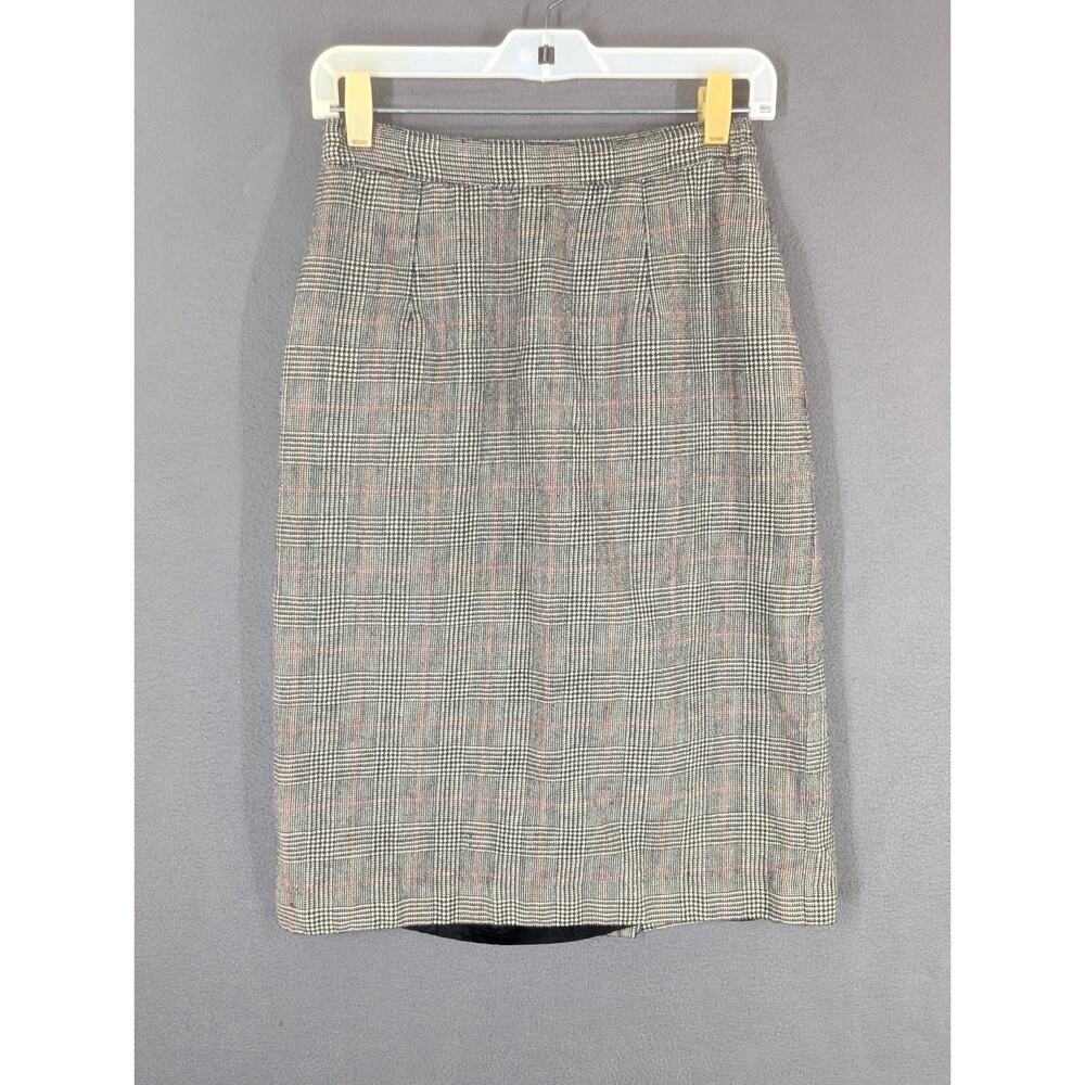 Vintage Giorgio Sant' Angelo Wool Skirt Women's Size 6 Gray Plaid